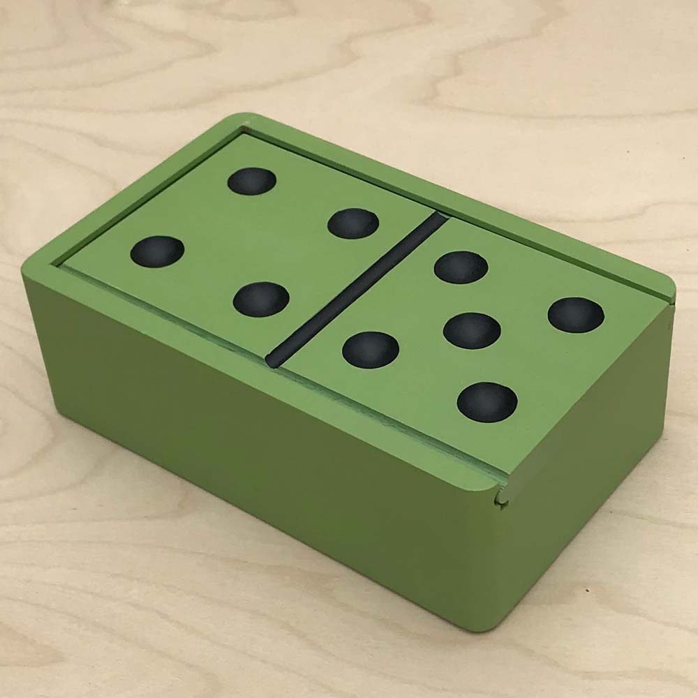 Green Double 9 Dominoes set with 55 domino pieces