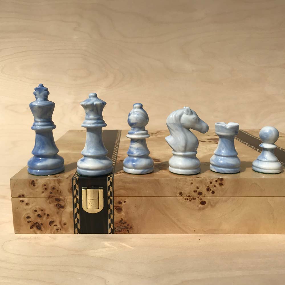 Marble Chess Set and Ebony Chess Board