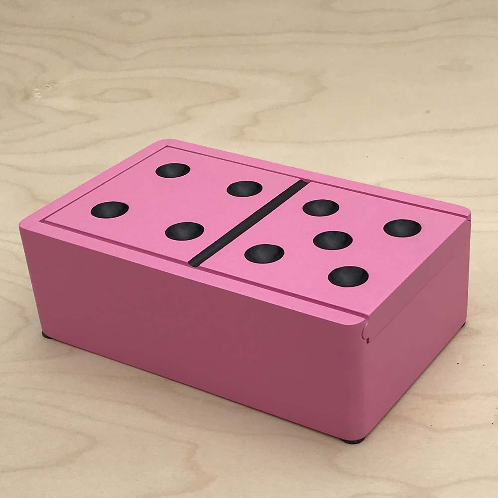 Pink Double 9 Dominoes set with 55 domino pieces